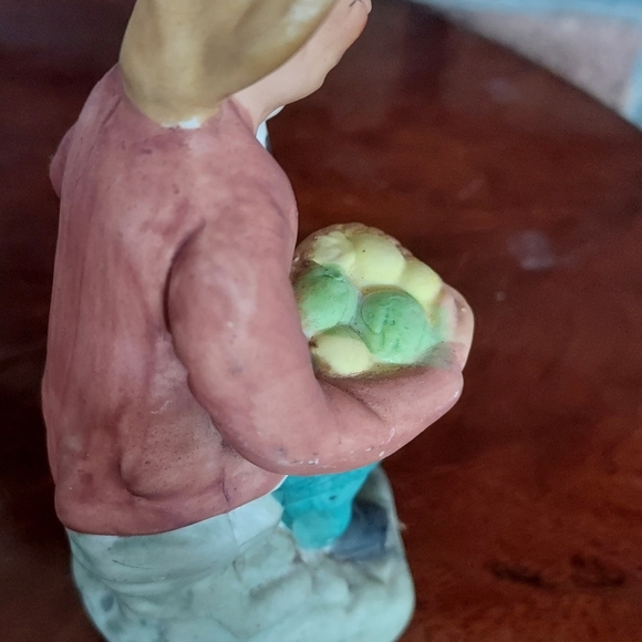 Vintage Old Man With Basket And Dalmatian Dog Bisque Porcelain Figurine - Picture 8 of 10